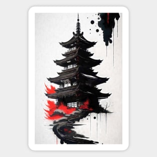 Japan Ink Style Temple Magnet